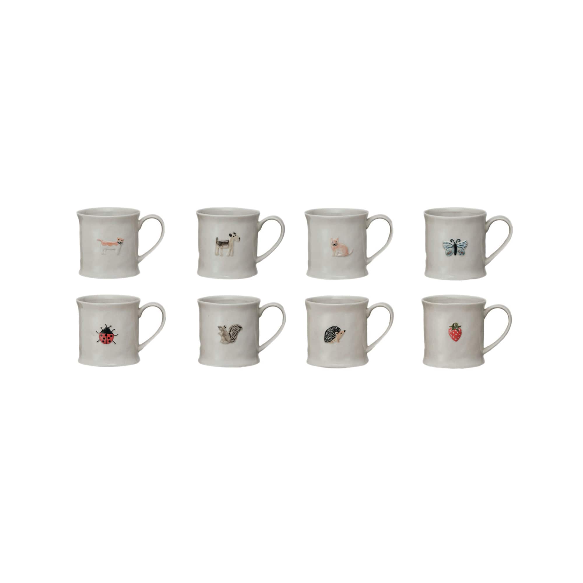 Hello Honey® 3.25" Eclectic Fauna Stoneware Mug Set